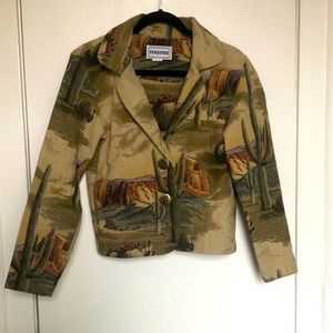 Vintage cactus blazer with unique cactus buttons